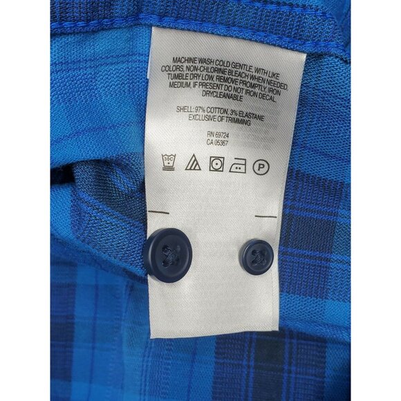 Columbia Sportswear Company Men's Med Blue Plaid Regular Fit Long Sleeve Shirt - Picture 11 of 11